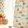 2 gordijnen, linnenlook, kleurrijk wolkenmotief, Productafbeelding-voorbeeld 2