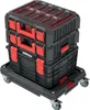 A stack of black and red toolboxes on a black wheeled dolly. Náhled obrázku produktu