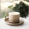Elegante Porzellan-Kaffeetassen 200ml mit goldenem Henkel Produktbild-Vorschau 4