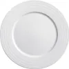 A top-down view of a white dinner plate with concentric rings on the rim. Produktbild-Vorschau