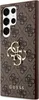 A close-up view of a phone case with a repeating Guess logo pattern and a prominent gold Guess logo. Produktbild-Vorschau
