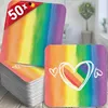 50 Bierdeckel mit Regenbogen-Motiv aus Bierfilzpapier, eckig ca. 9,2 x 9,2 cm Produktbild-Vorschau