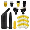 A collection of cleaning attachments for a steam cleaner. Produktbild-Vorschau