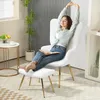 HOMCOM Ohrensessel mit Hocker, Sessel mit Sherpa-Bezug, Produktbild-Vorschau 2