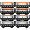 A set of eight razor blade refills arranged in two columns of four. Produktbild-Vorschau