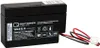 A black rechargeable battery with red and black wires attached, shown on a white background. Produktbild-Vorschau