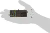 A hand holding a small model train track piece with wires attached. Produktbild-Vorschau