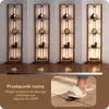 Lampa stojąca EDISHINE z 4 drewnianymi półkami, lampa Podgląd zdjęcia produktu 7