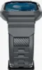 A close-up, top-down view of a dark gray smartwatch with a carbon fiber accent on the strap, displayed on a white background. Anteprima dell’immagine prodotto