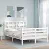 vidaXL Massivholzbett mit Kopfteil Weiß Produktbild-Vorschau 2