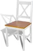 A white wooden chair with a brown seat is shown against a white background. Náhled obrázku produktu