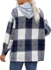 ASKSA Damen Karierte Kapuzen Warm Hemdjacke mit Kapuze Produktbild-Vorschau 3
