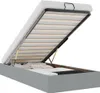 An open ottoman bed frame with a mattress base, showing the storage compartment underneath. Produktbild-Vorschau