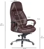 AMSTYLE Designer Bürostuhl Bezug Echtleder Braun Produktbild-Vorschau 7