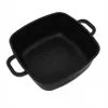 A square black pot with handles on a white background. Produktbild-Vorschau