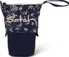 A navy blue pencil case with a floral pattern and the brand name "Satch" printed on it. Produktbild-Vorschau