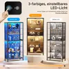 BROTTAR 71,2" Vitrinenschrank Schwarz mit Glastüren, 6 Produktbild-Vorschau 3