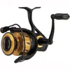 A black and gold fishing reel is shown against a white background. Produktbild-Vorschau