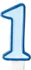 Geburtstagskerze Zahl 1, blau, 7cm Produktbild-Vorschau 1