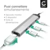 CELLONIC Multi HUB USB-C con 4 porte: 1x HDMI 4K@30hz, 1x Anteprima dell’immagine prodotto 3