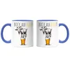 Bock auf Bier Verrückter Ziegenbock Tasse Blau - Lustige Produktbild-Vorschau 3