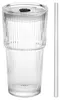 Vilde | Set 2 bicchieri con coperchio e cannuccia 500 ml - Anteprima dell’immagine prodotto 4