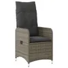 Outdoor-Lehnstühle 2 Stk. mit Tisch Grau Poly Rattan Produktbild-Vorschau 3