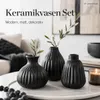 Vaso Esko in porcellana nero opaco H 12 cm Set di 3 Anteprima dell’immagine prodotto 7