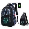 Schulrucksäcke Rucksack-Set Anime Leuchtender USB Jungen Produktbild-Vorschau 1