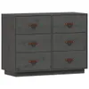 Sideboard Grau 100x40x75 cm Massivholz Kiefer Produktbild-Vorschau 1