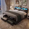 Boxspringbett Polsterbett 180x200 cm mit LED, hydraulischem Produktbild-Vorschau 1