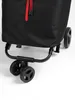 Close-up of the bottom part of a black shopping trolley with red drawstrings. Podgląd zdjęcia produktu