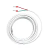A coiled white cable with two wires extending from one end, one red and one green, each with a metal connector. Podgląd zdjęcia produktu