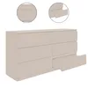 YUMEBLY Kommode mit 6 Schubladen | 140x75x40 cm | Großer Produktbild-Vorschau 1