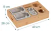 Relaxdays Couchbar, bambou, 3 coupelles en acier inoxydable Voir les images du produit 4