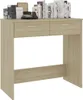 A light brown wood desk with two drawers and a shelf. Náhled obrázku produktu