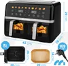 Horkovzdušná fritéza MalTec XL 2 komory s průzorem, objem Náhled obrázku produktu 2