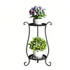 Blumenständer rund 2-stufig Metall schwarz Höhe 60 cm – Produktbild-Vorschau 1