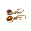 Ohrring 333 Gelbgold Bernstein rund Cabochon Ohrhänger Produktbild-Vorschau 3