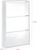 A white shoe cabinet with three mirrored doors and measurement indicators. Anteprima dell’immagine prodotto