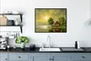 MuchoWow® Gerahmtes Poster Gemälde - Ölfarbe - Haus - Natur Produktbild-Vorschau 3