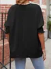 ASKSA Damen T-Shirt Puffaermel Rundhals Sommer Bluse Produktbild-Vorschau 4