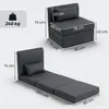 HOMCOM Bodensessel 2-in-1 Klappbar Schlafsofa mit Kordoptik Produktbild-Vorschau 3