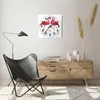 Wanduhr - Quadrat - Glasuhr - Flamingos Rosa Paar - 40x40cm Produktbild-Vorschau 6