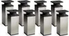 A set of eight identical furniture legs arranged in a grid. Produktbild-Vorschau