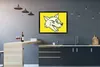MuchoWow® Gerahmtes Poster Wolf - Gelb - Raubtier 80x60 cm Produktbild-Vorschau 2