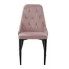 A pink upholstered chair with black legs is shown against a white background. Náhľad obrázku produktu
