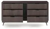 Kommode/dressoir TERZO K163 6S, gestreept front, metalen Productafbeelding-voorbeeld 7