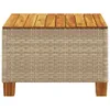 vidaXL Tuintafel Beige, 55x55x36 cm, polyrotan, acaciahout Productafbeelding-voorbeeld 5