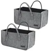 sada 2 plstěných tašek šedá/černá 50x25x25cm Náhled obrázku produktu 1